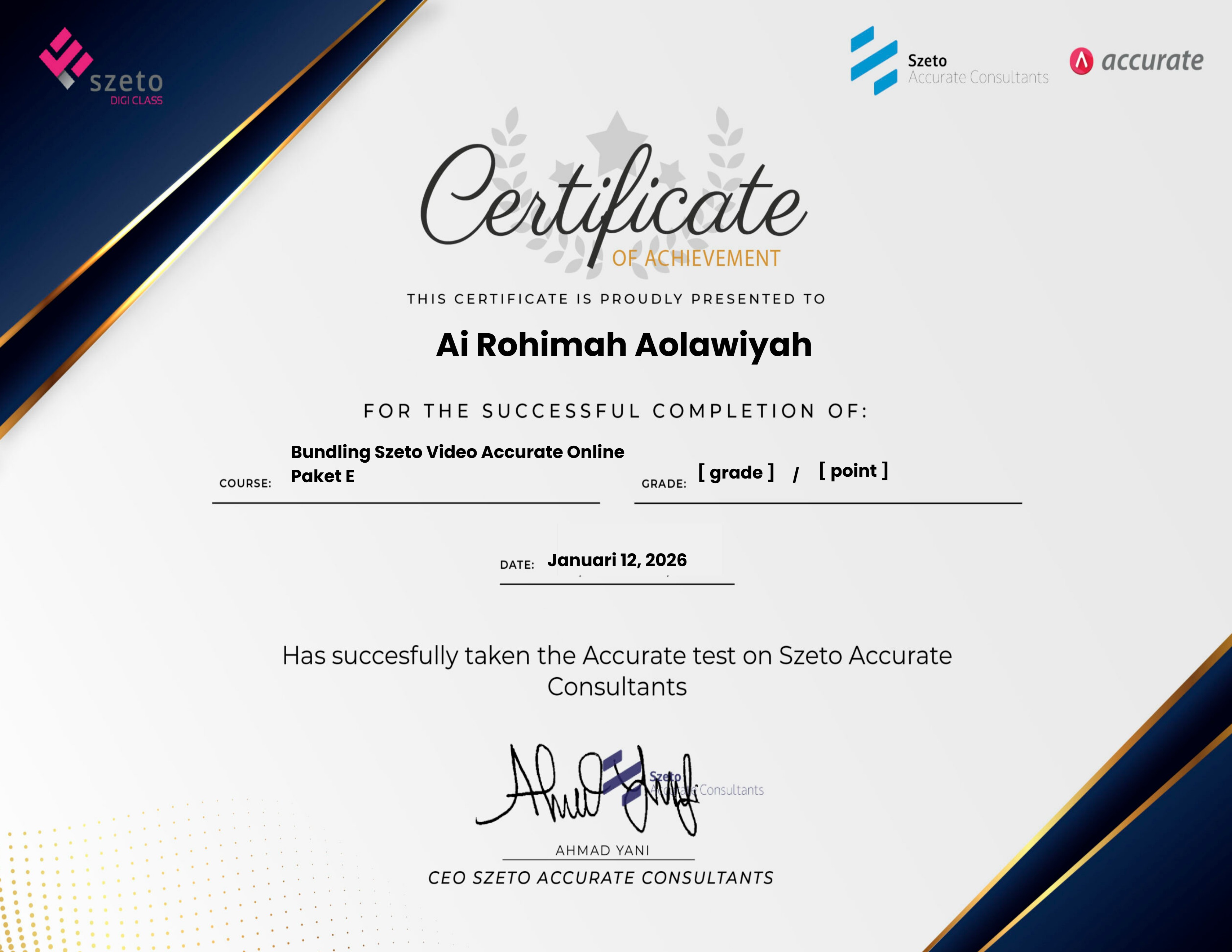 Bundling Szeto Video Accurate Online Paket E